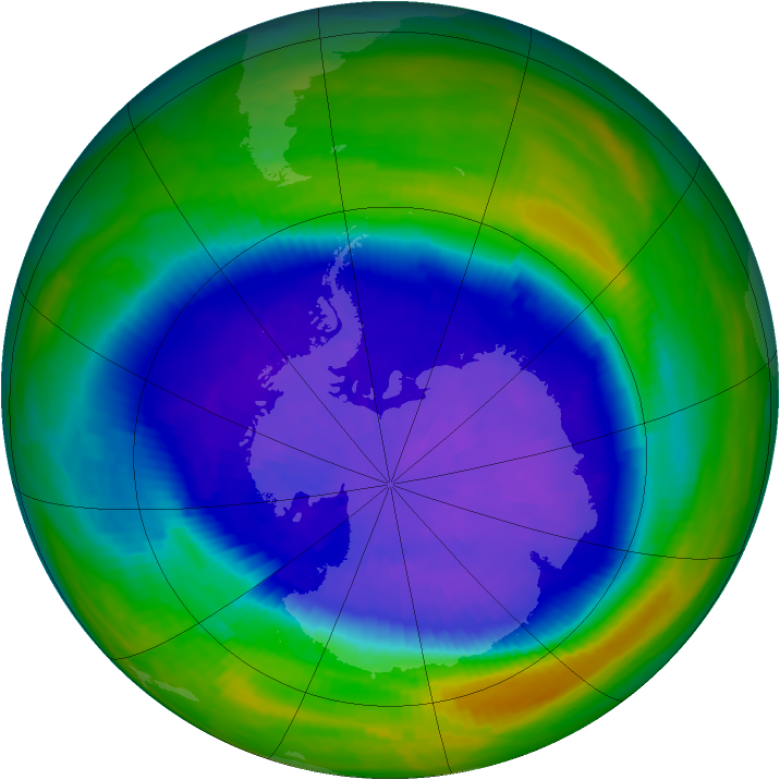 Antarctic ozone map for 23 September 1993